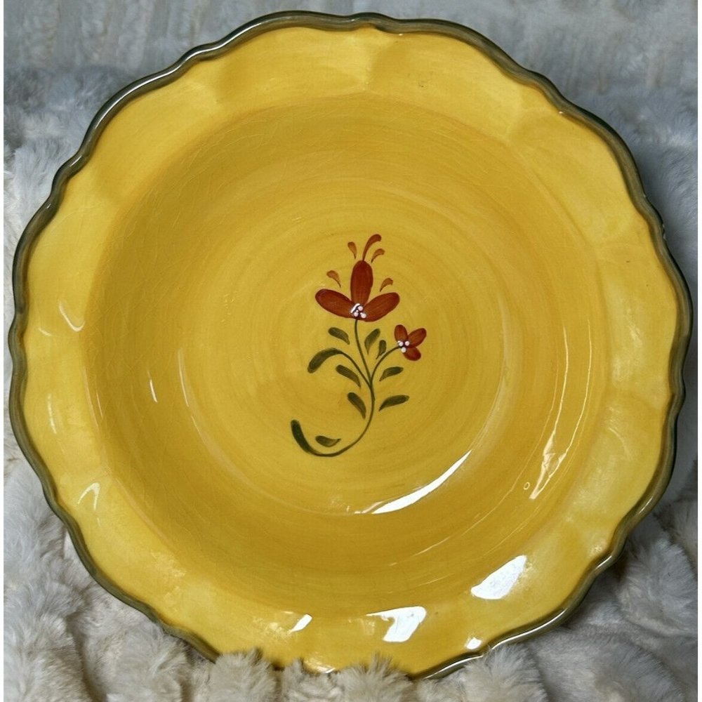 Demdaco Bienvenue Wide Rimmed Soup/salad Bowl 8 1/2”x2” Artist Terry Tique EUC